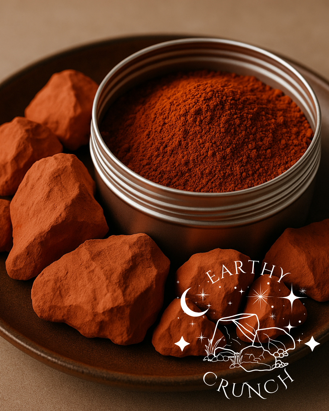 Whole Kolkota Terracotta Clay Pot with Clay Powder Tin Bundle - Edible clay powder for Pica