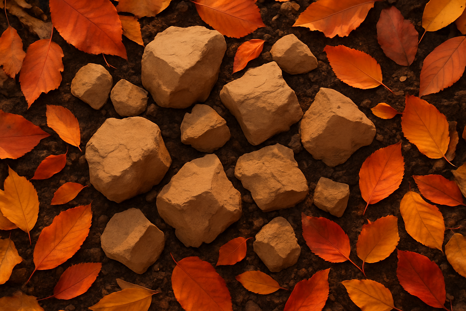 raw clay chunks and soil autumnul