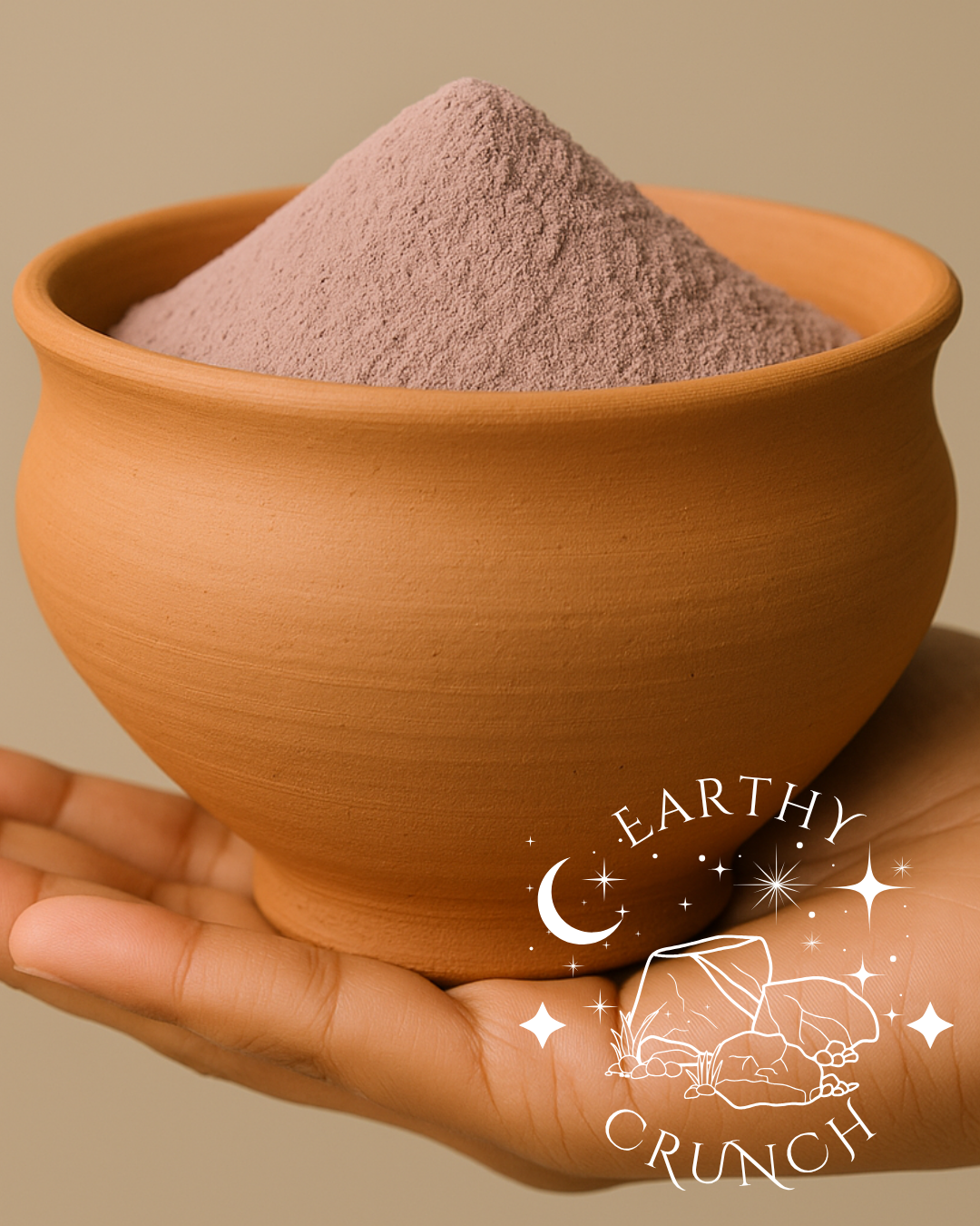 Whole Kolkota Terracotta Clay Pot with Clay Powder Tin Bundle - Edible clay powder for Pica
