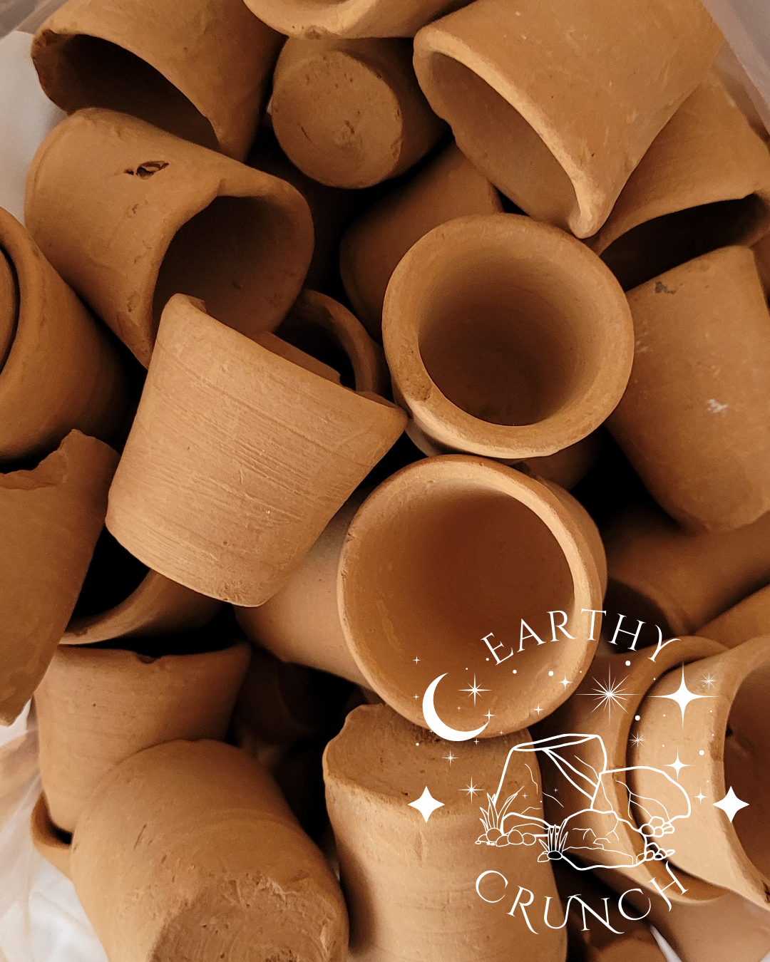 Indian Terracotta Tiny Glasses or Shot Pots (200g) - Edible clay pots for Pica