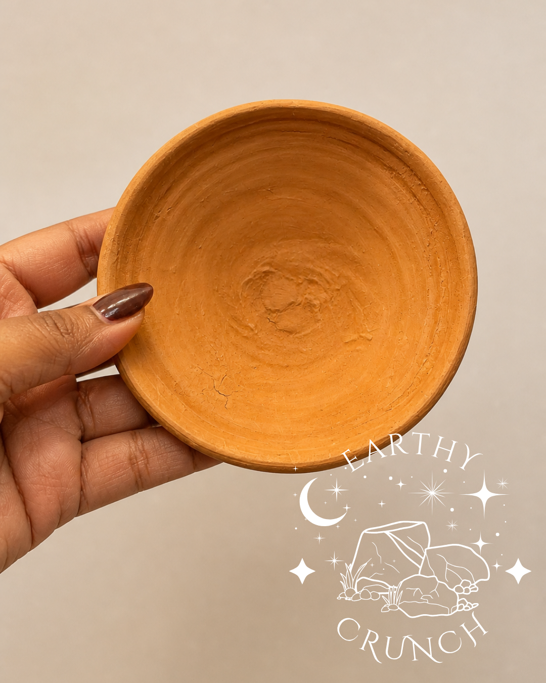 Large Indian Brown Terracotta Saucers -Earthy Indian Terracotta