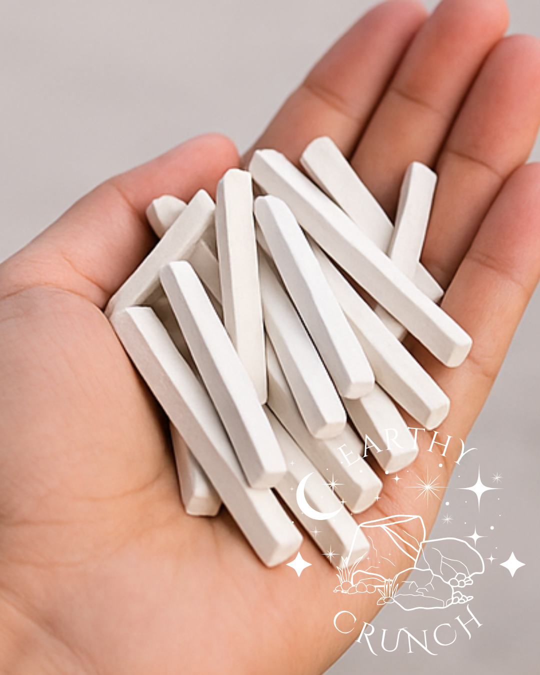 Thick White Slate Pencils (125g) - Edible shale stone for Pica