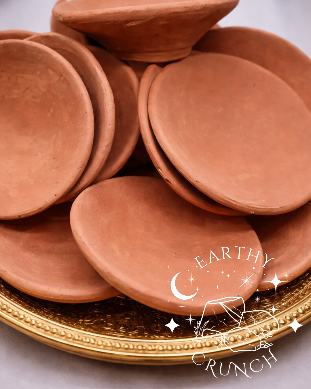 Whole Indian Terracotta Mini Clay Saucers (Non-Smoky)- Edible Clay pots for Pica/Geophagia