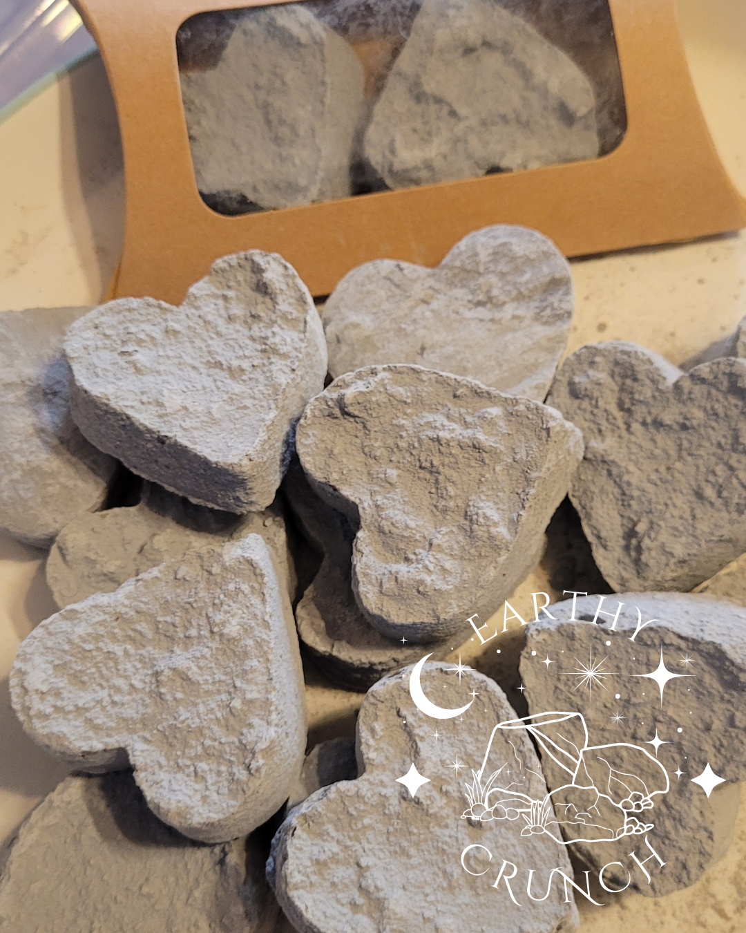 Grey Hearts (2x Cookies) - Edible clay treats for Pica