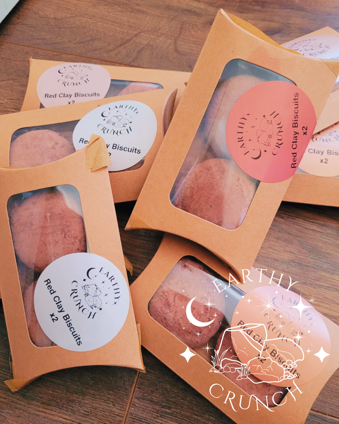 Red Clay Biscuits (x2) - Edible clay treats for Pica