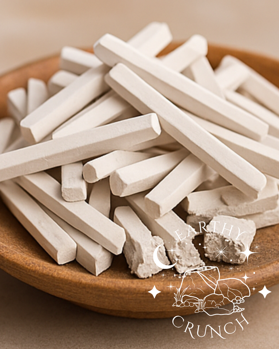 Thick White Slate Pencils (125g) - Edible shale stone for Pica