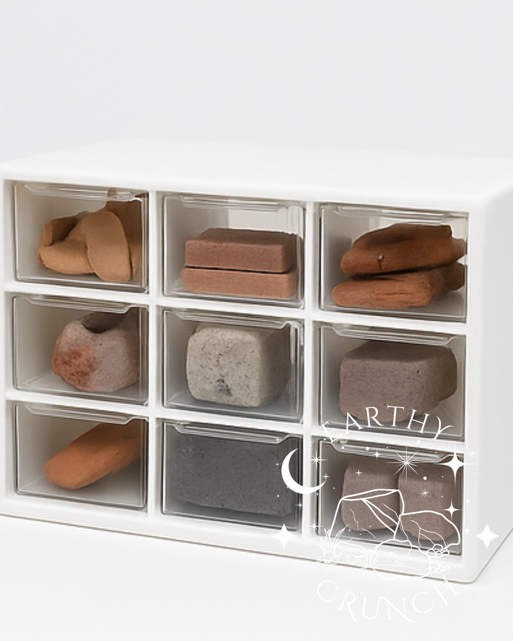 XL Clay Experience Drawer Set (850g) - 9 Samples and Stash Box included - Edible clay treats for Pica