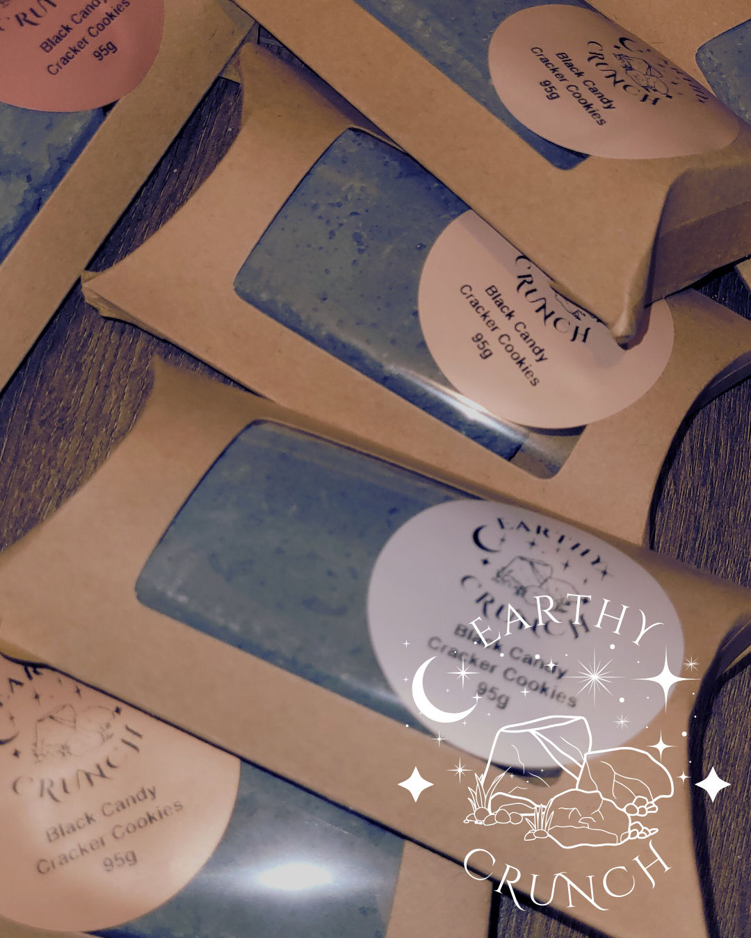 Black Candy Cracker Cookies (95g) - Edible clay treats for Pica