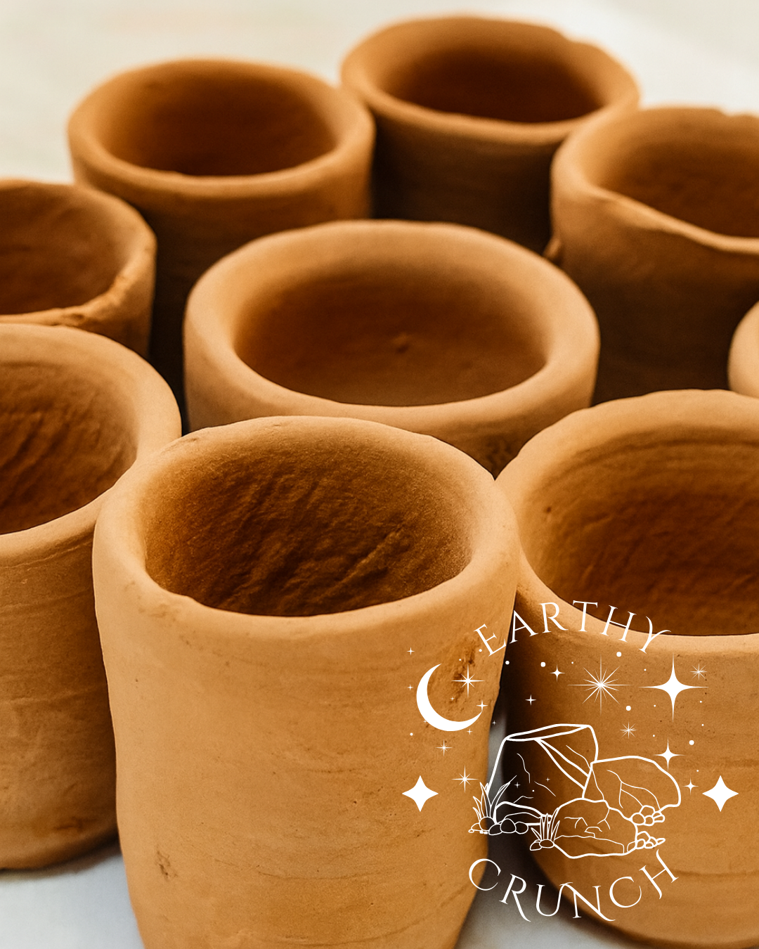 Indian Terracotta Tiny Glasses or Shot Pots (200g) - Edible clay pots for Pica