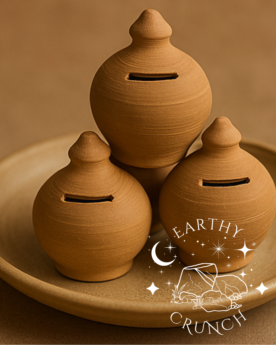 Mini Whole Gullak Terracotta Clay Pots (125g)- Edible clay pots for Pica