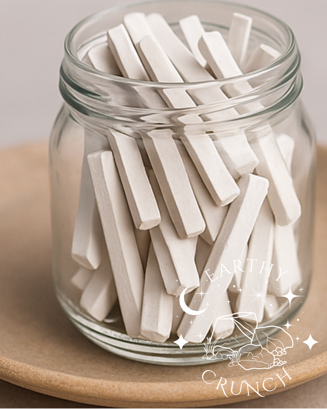 Thick White Slate Pencils (125g) - Edible shale stone for Pica