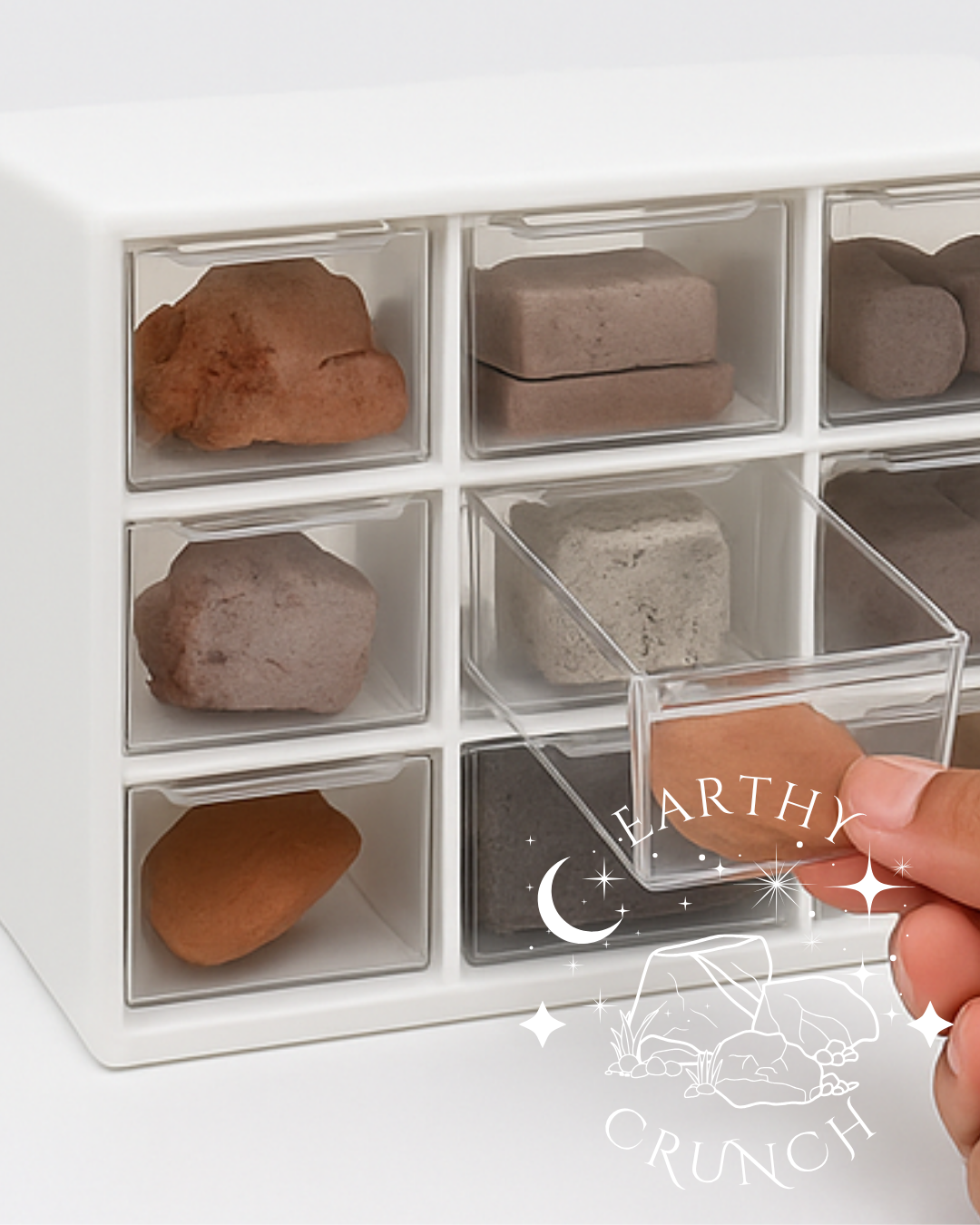 XL Clay Experience Drawer Set (850g) - 9 Samples and Stash Box included - Edible clay treats for Pica