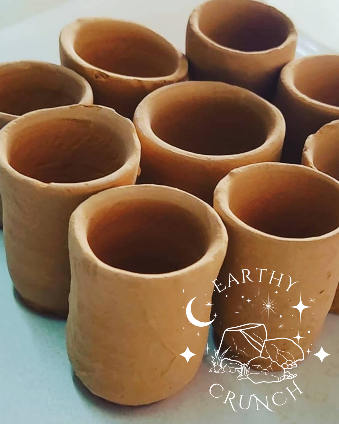 Indian Terracotta Tiny Glasses or Shot Pots (200g) - Edible clay pots for Pica