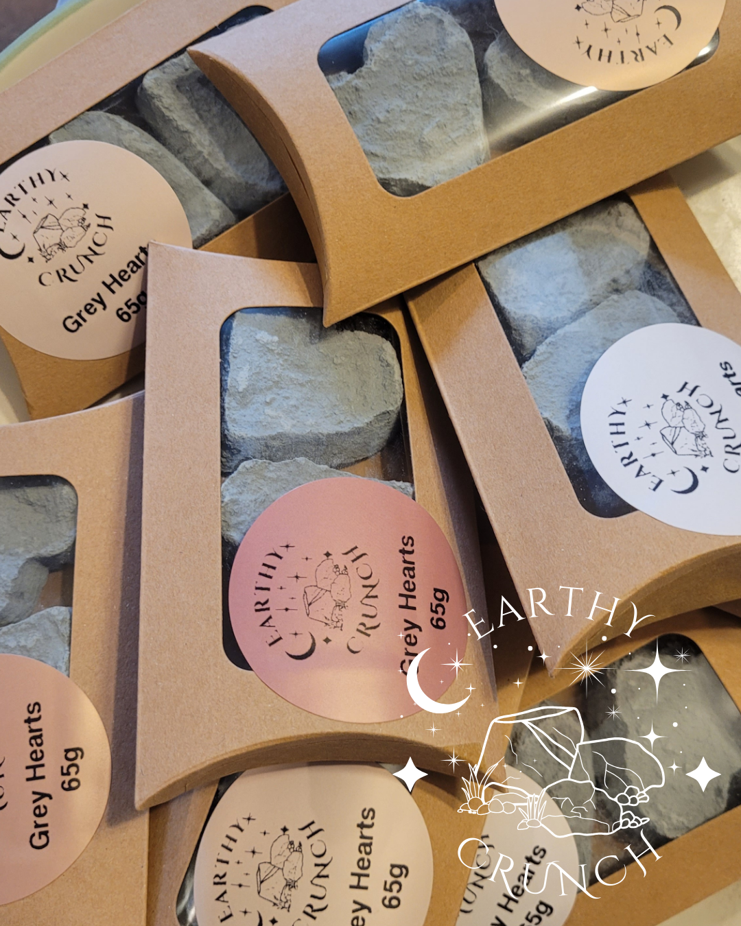 Grey Hearts (2x Cookies) - Edible clay treats for Pica