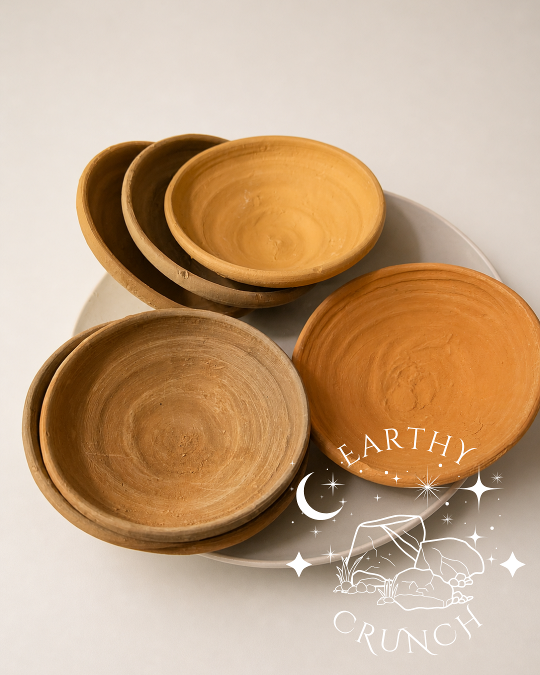 Large Indian Brown Terracotta Saucers -Earthy Indian Terracotta