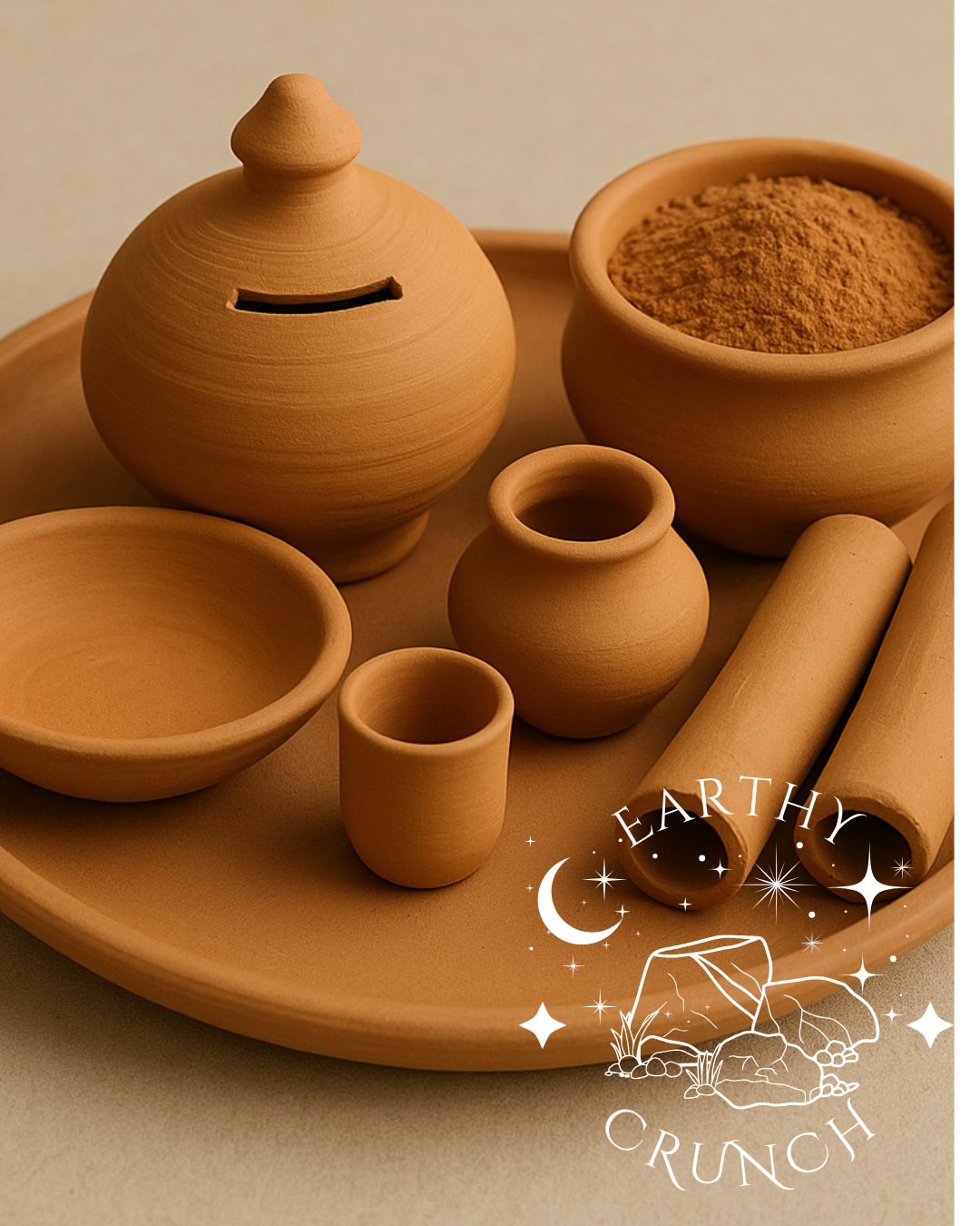 Mini Whole Gullak Terracotta Clay Pots (125g)- Edible clay pots for Pica