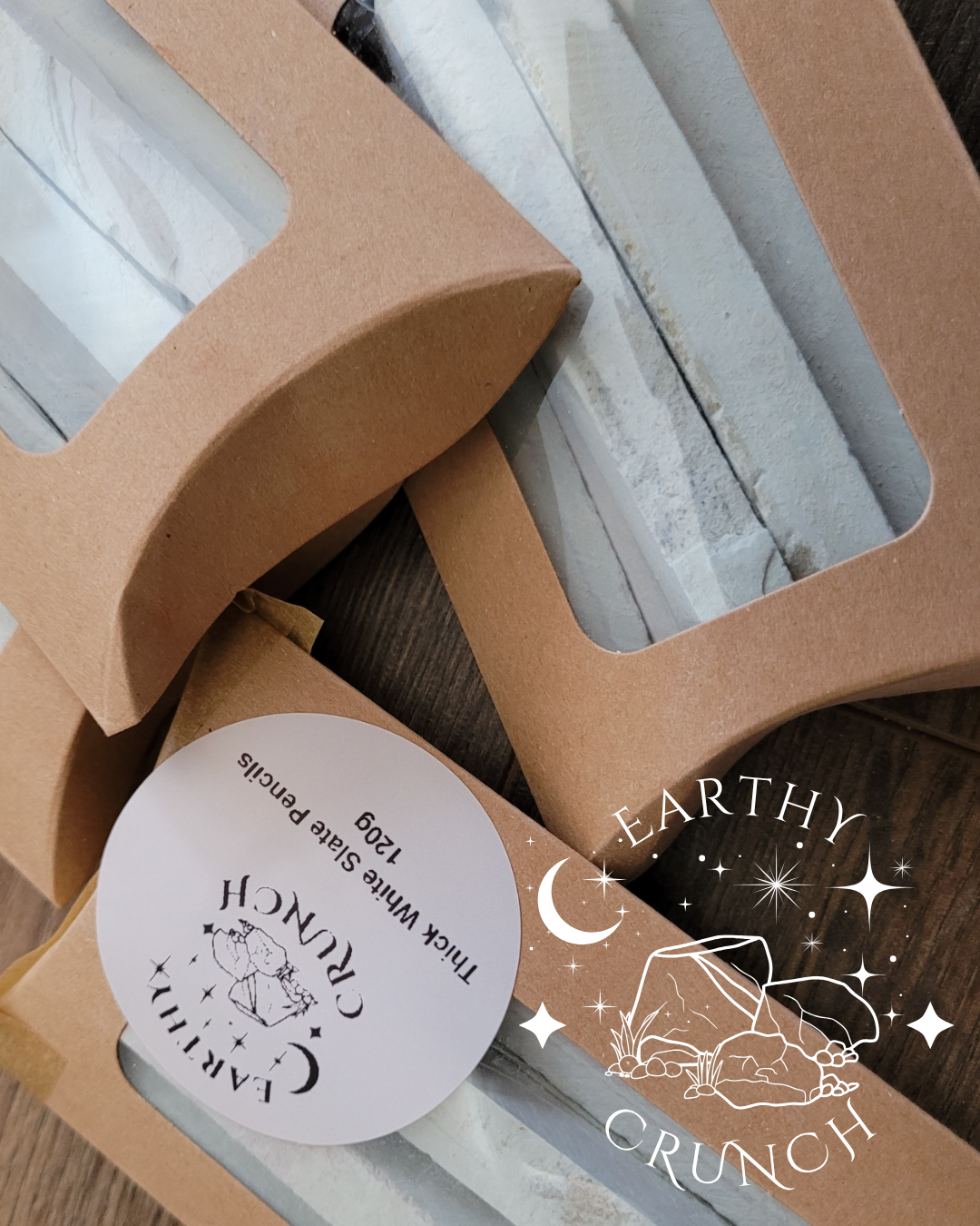 Thick White Slate Pencils (125g) - Edible shale stone for Pica