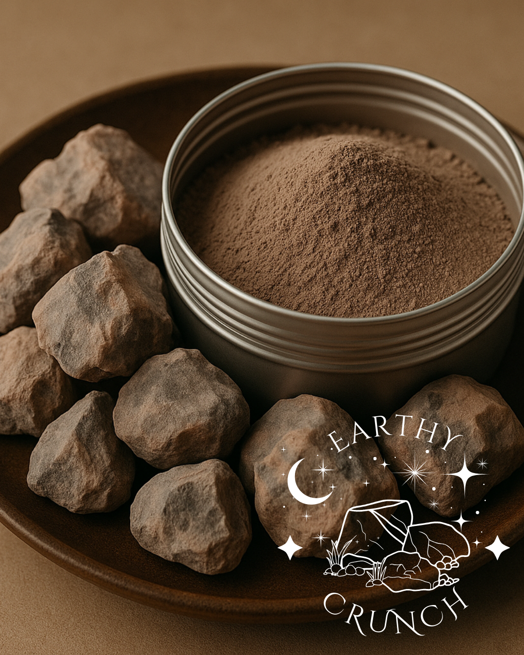 Whole Kolkota Terracotta Clay Pot with Clay Powder Tin Bundle - Edible clay powder for Pica