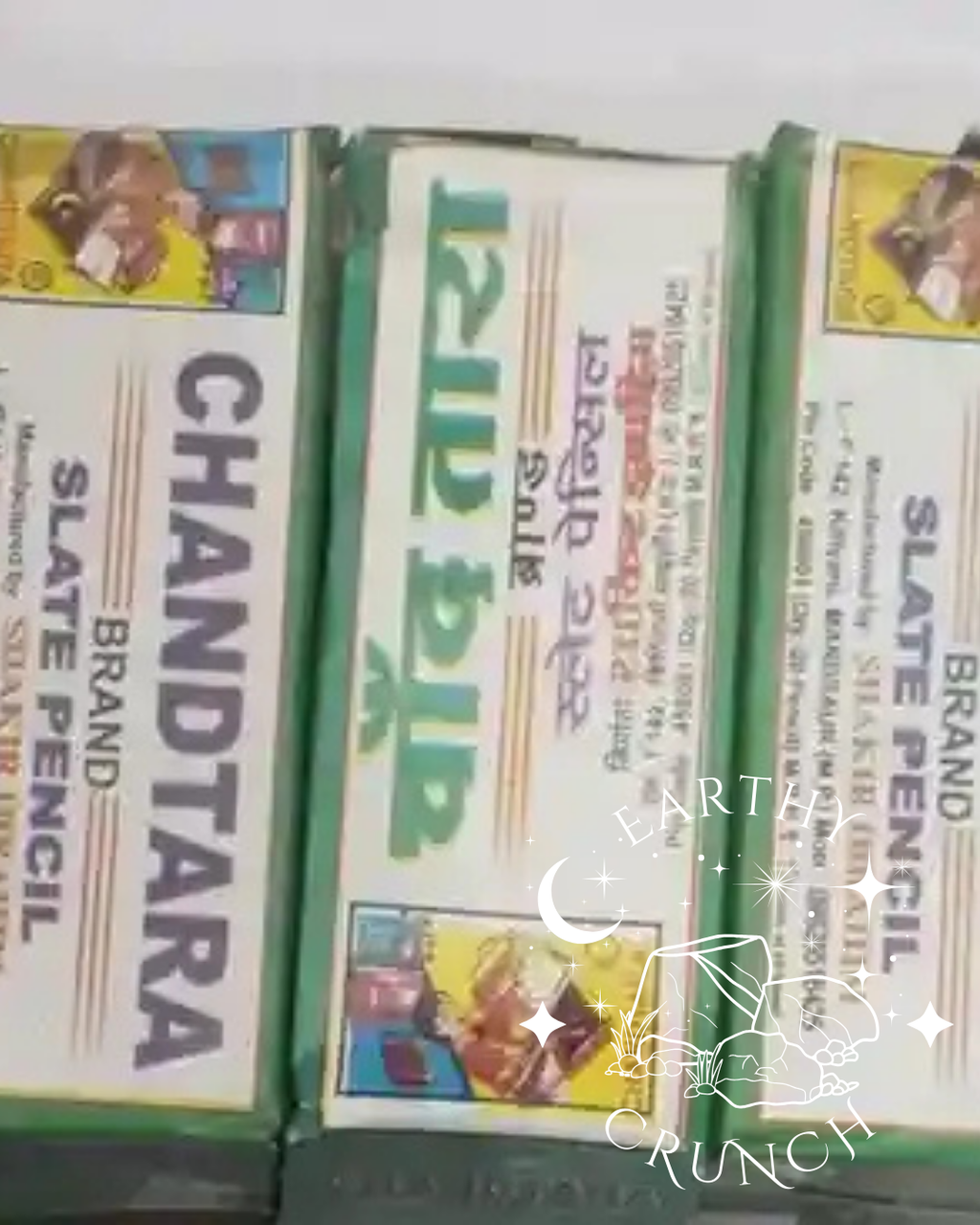 Crayons d'ardoise épais blancs/mixtes (Grandes marques indiennes ! dont Chandtara, Metro Gold, Swastik, Sundeep Premium) - Pierre de schiste comestible pour le Pica/Géophagie