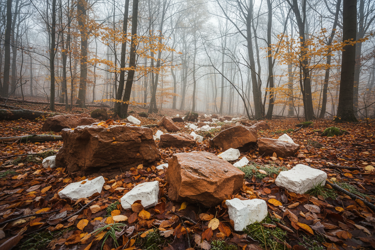 november themed but still with large clay and chalk chunks. Maybe winter themed forest autumnul